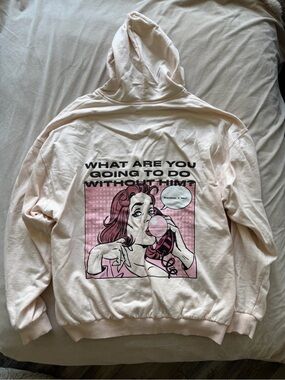Boys Lie Soft Pink Pop Art Graphic Hoodie